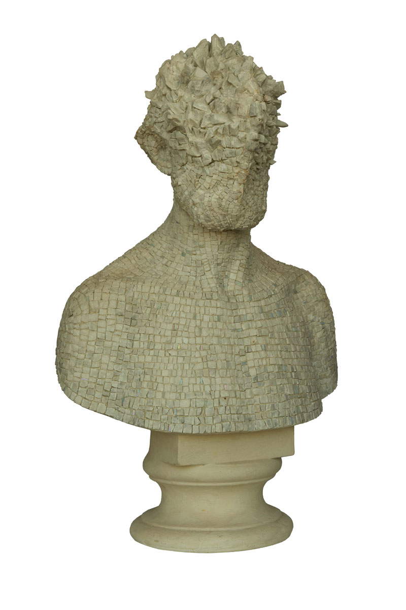 Nicola Samorì, création en mosaïque par Gruppo Mosaicisti Ravenna, Marco Santi, Portrait néoclassique (2017 ; mosaïque de marbre, 70 × 50 × 30 cm ; Goro, Gavioli Ghezzo Private Collection). Nicola Samorì, création en mosaïque par Gruppo Mosaicisti Ravenna, Marco Santi, Portrait néoclassique (2017 ; mosaïque de marbre, 70 × 50 × 30 cm ; Goro, Gavioli Ghezzo Private Collection).