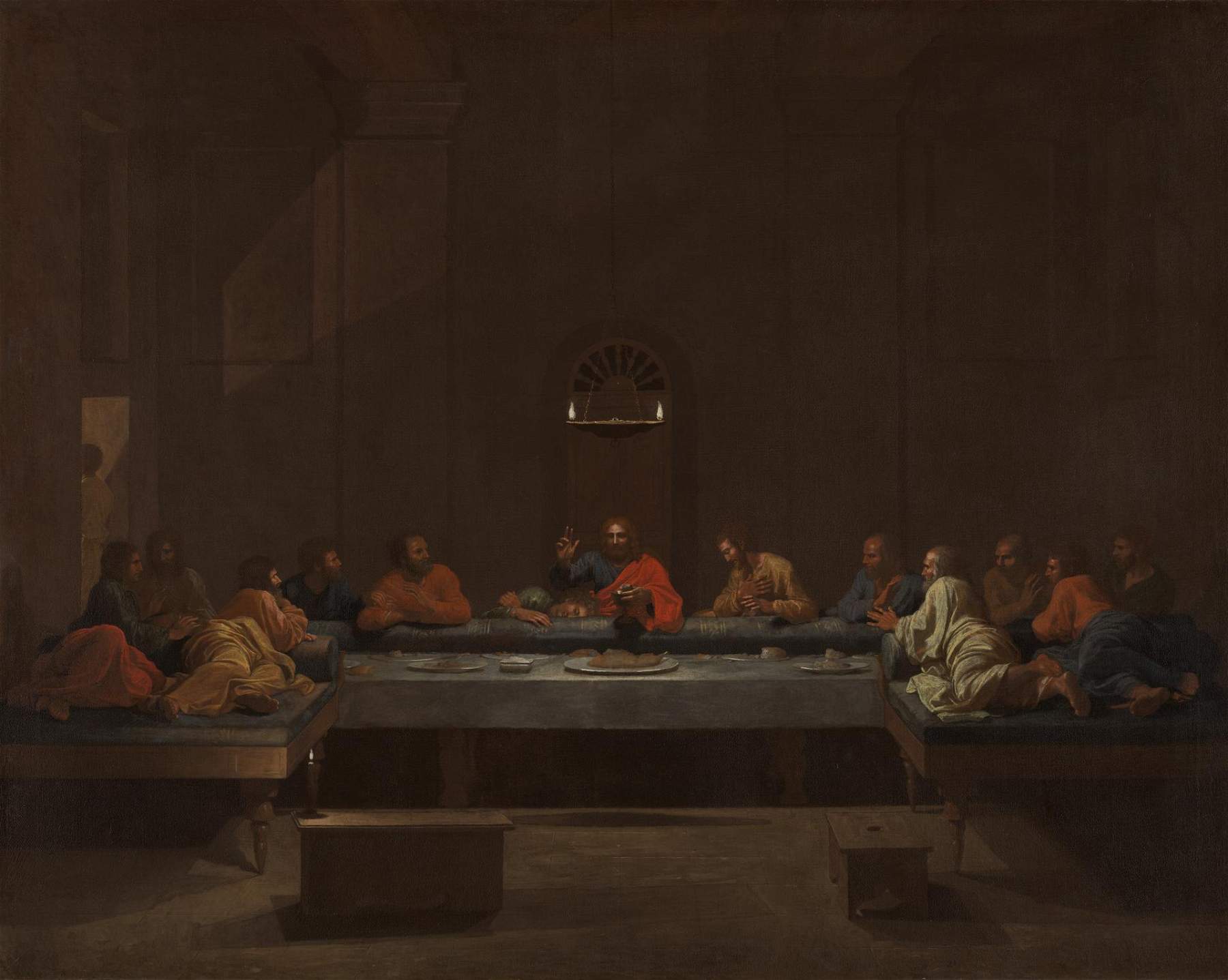 Londres, la National Gallery acquiert une importante Cène de Nicolas Poussin peinte en Italie.