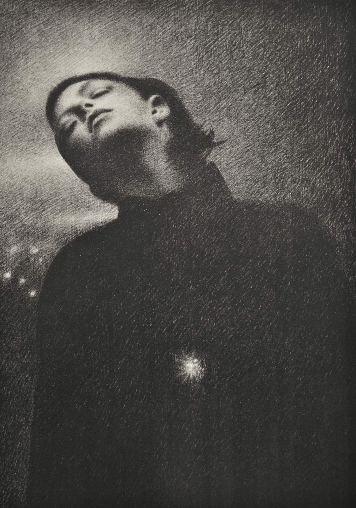 Omar Galliani, Still New Stars (1999; lithograph on stone, 70 x 50 cm; print run 90 copies)