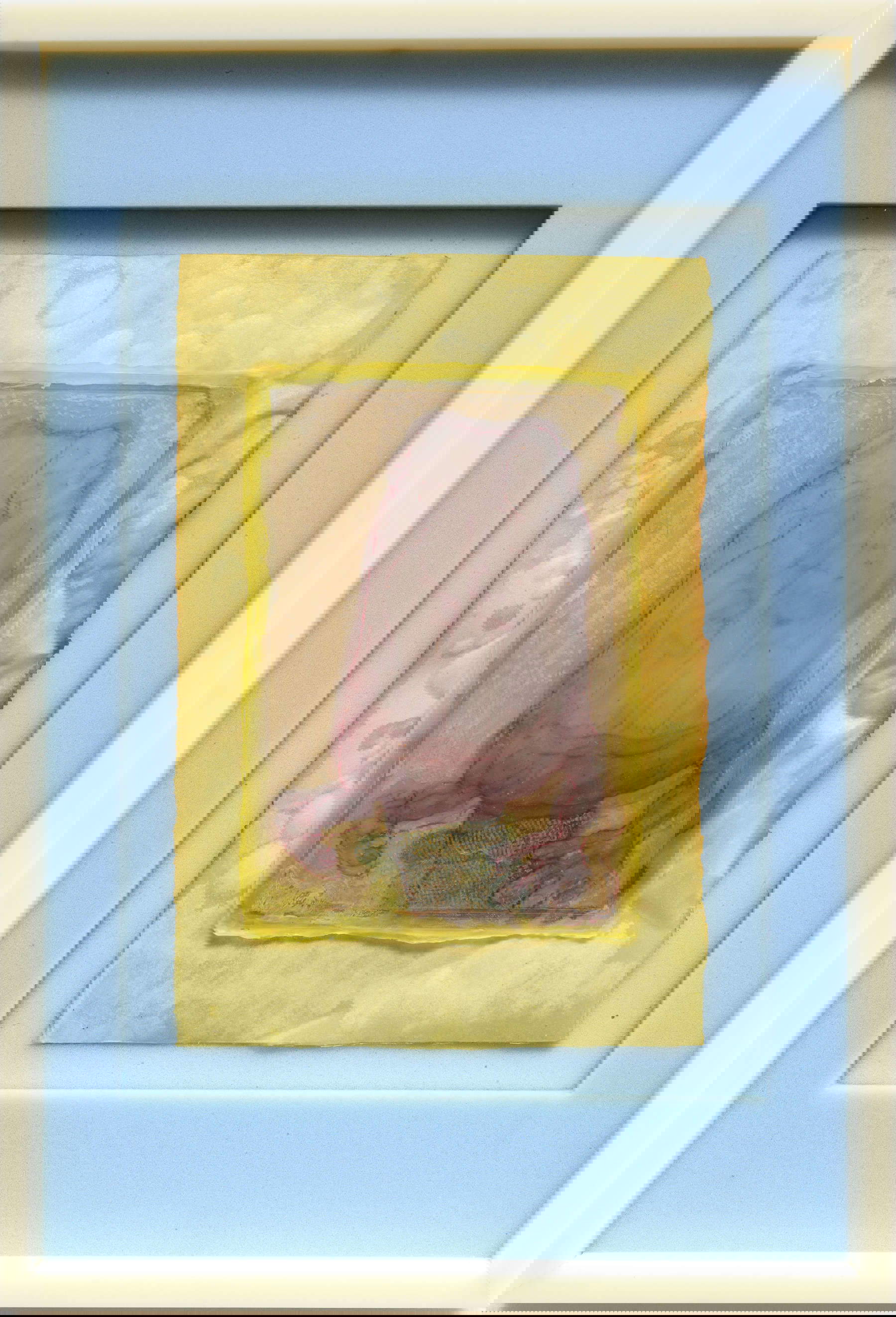 Oscar Giaconia, NEMAT-PUPPET-FROG (2023; Acetat, Polyethylen-Film, Frittenpapier, dielektrisches Papier, Acryl, Oxide, Anilin, flüssiges Koagulationsmittel, Kunststoffemulsion in Nylonhülle und Schaumgummi 40 x 26 cm). Foto: Giorgio Benni. Mit freundlicher Genehmigung von OG STUDIO und Monitor Oscar Giaconia, NEMAT-PUPPET-FROG (2023; Acetat, Polyethylen-Film, Frittenpapier, dielektrisches Papier, Acryl, Oxide, Anilin, flüssiges Koagulationsmittel, Kunststoffemulsion in Nylonhülle und Schaumgummi 40 x 26 cm). Foto: Giorgio Benni. Mit freundlicher Genehmigung von OG STUDIO und Monitor