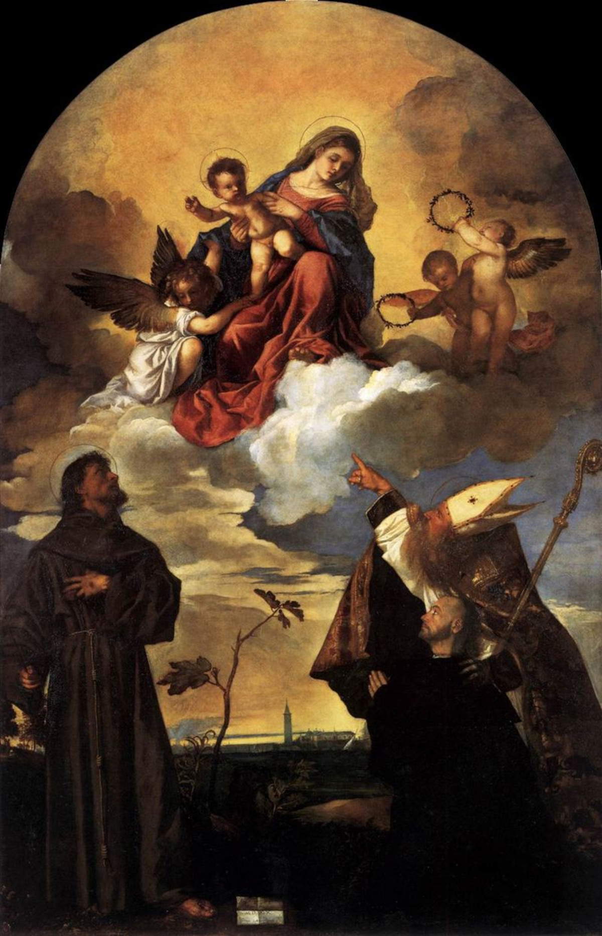 Tiziano Vecellio, Pala Gozzi (1520; olio su tavola, 215 x 322 cm; Ancona, Pinacoteca Civica "Francesco Podesti"