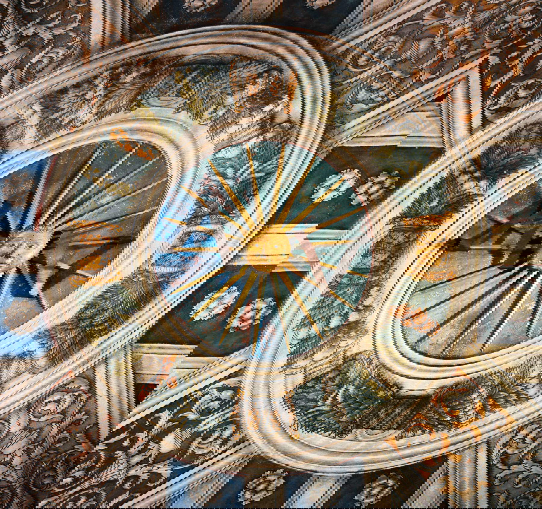 Chambre du soleil, détail du plafond, vers 1500 Chambre du soleil, détail du plafond, vers 1500