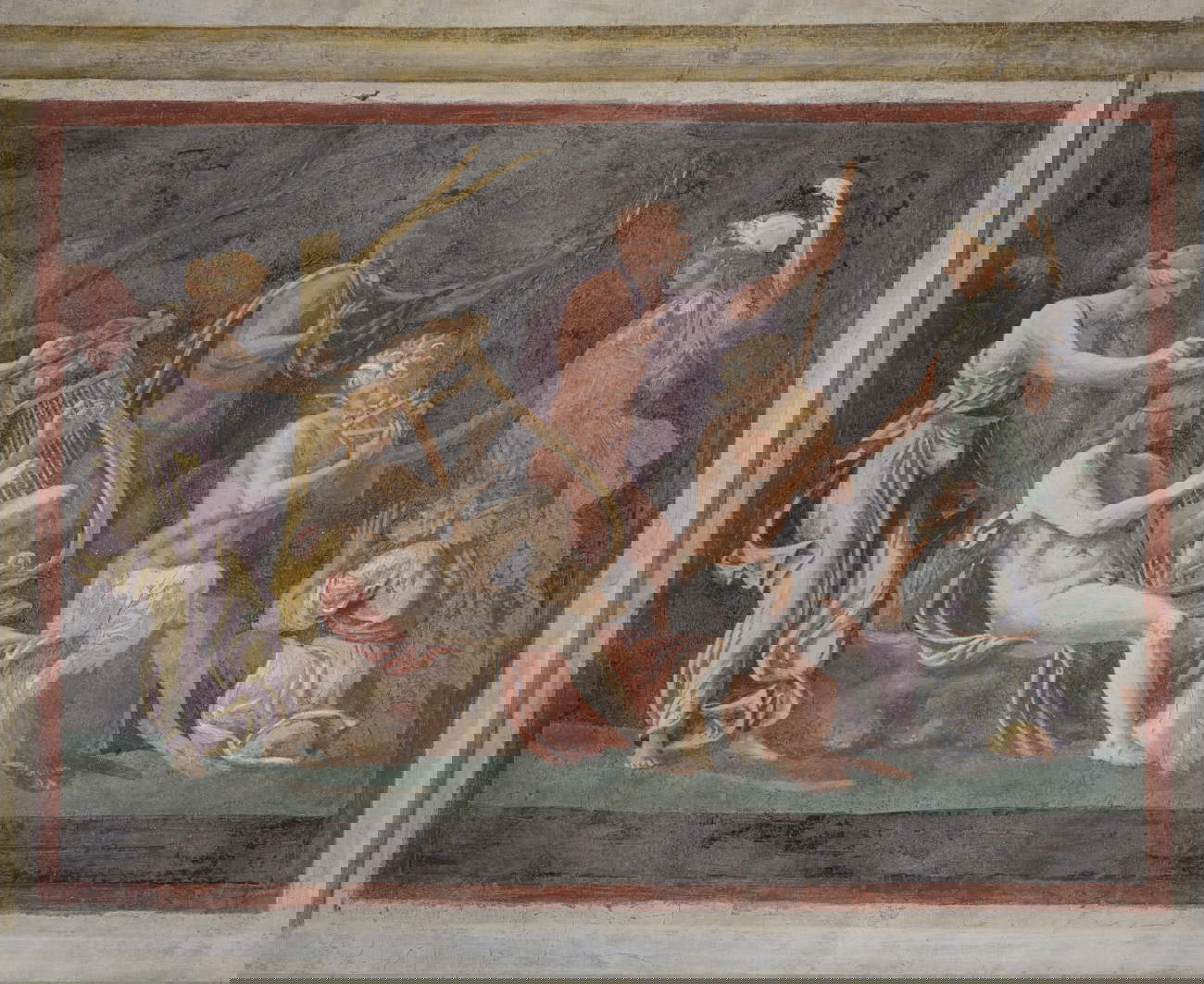 Giulio Romano and pupils, Apollo and Pan, Chamber of Ovid (1527-1528; fresco; Mantua, Palazzo Te). Photo by Gianmaria Pontiroli © Fondazione Palazzo Te