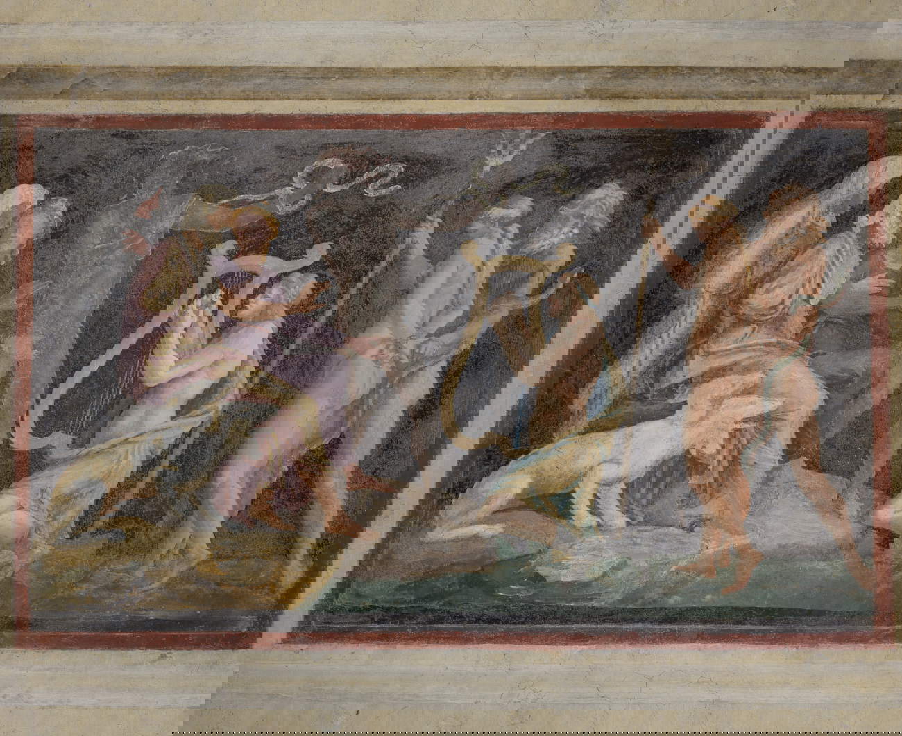 Giulio Romano and pupils, Orpheus before Pluto and Proserpine, Chamber of Ovid (1527-1528; fresco; Mantua, Palazzo Te). Photo by Gianmaria Pontiroli © Fondazione Palazzo Te