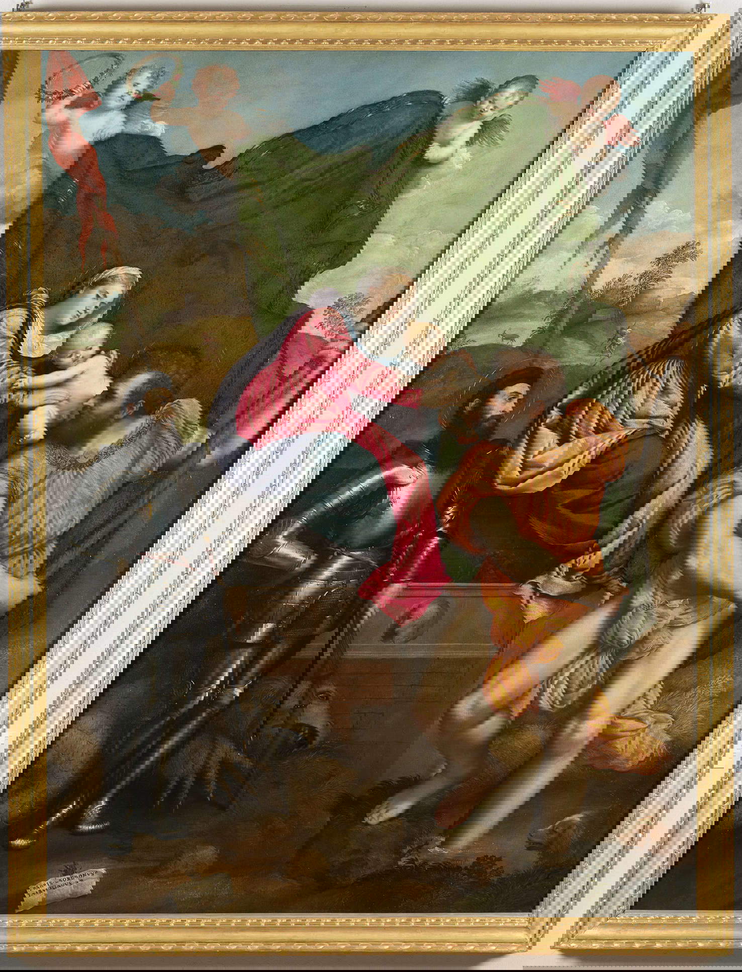 Paris Bordon, Madonna con il Bambino, San Giorgio e San Cristoforo (Pala Manfron) (1526-1527 olio su tela, 217 x 164 cm; Lovere, Accademia Tadini)