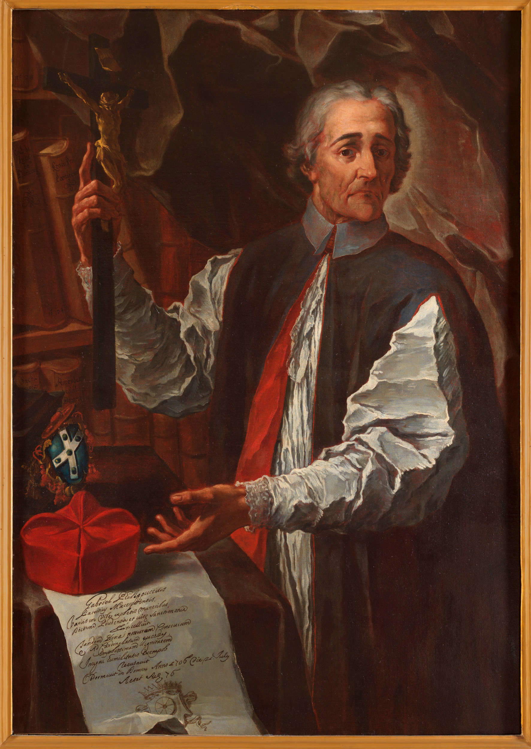 Pier Leone Ghezzi, Portrait of Cardinal Gabriele Filippucci (1706; oil on canvas; Macerata, Musei Civici di Palazzo Buonaccorsi) Pier Leone Ghezzi, Portrait of Cardinal Gabriele Filippucci (1706; oil on canvas; Macerata, Musei Civici di Palazzo Buonaccorsi)