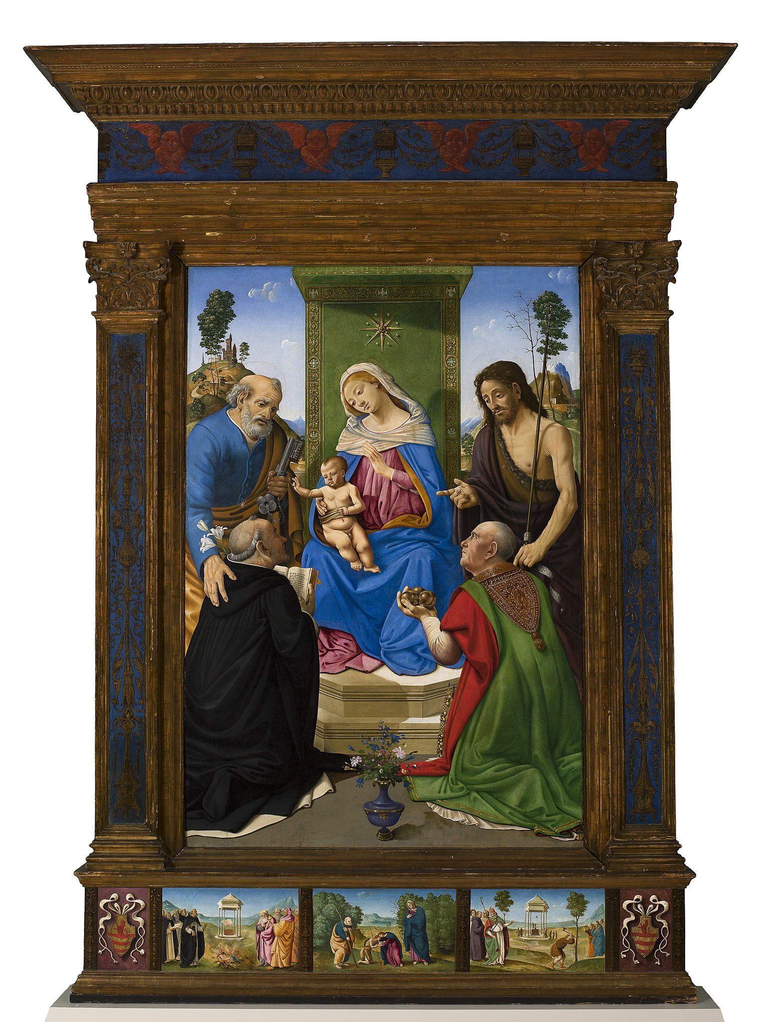 Piero di Cosimo, Retable de Saint Louis (vers 1481-1485 ; tempera sur panneau, 166,4 x 113 cm ; Saint Louis, Saint Louis Art Museum)