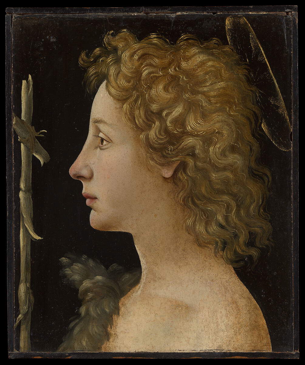 Piero di Cosimo, San Giovannino (1480-1482 ; tempera et huile sur panneau, 29,2 x 23,5 cm ; New York, Metropolitan Museum)