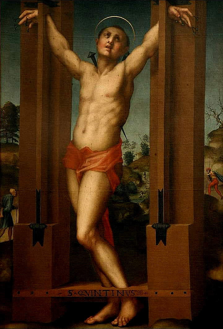Pontormo, San Quintino (1517 ; huile sur toile, 163 x 103 cm ; Sansepolcro, Museo Civico) Pontormo, San Quintino (1517 ; huile sur toile, 163 x 103 cm ; Sansepolcro, Museo Civico)