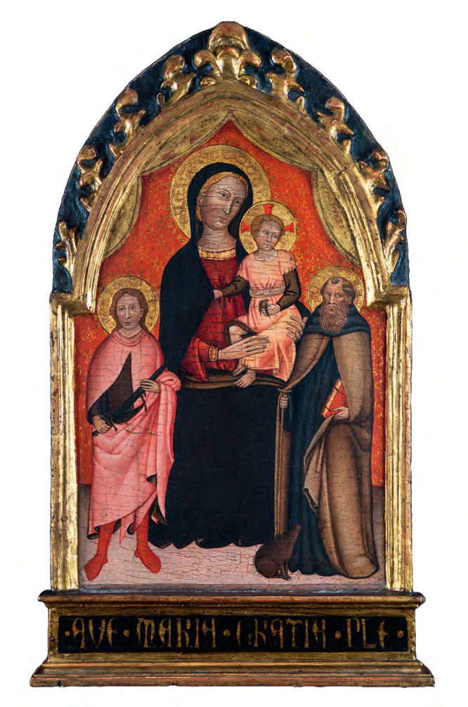 Pseudo Maestro di Carmignano, Madonna con Bambino in trono e santi Giuliano e Antonio Abate (tempera e oro su tavola, 82 x 49,5 cm) Pseudo Maestro di Carmignano, Madonna con Bambino in trono e santi Giuliano e Antonio Abate (tempera e oro su tavola, 82 x 49,5 cm)