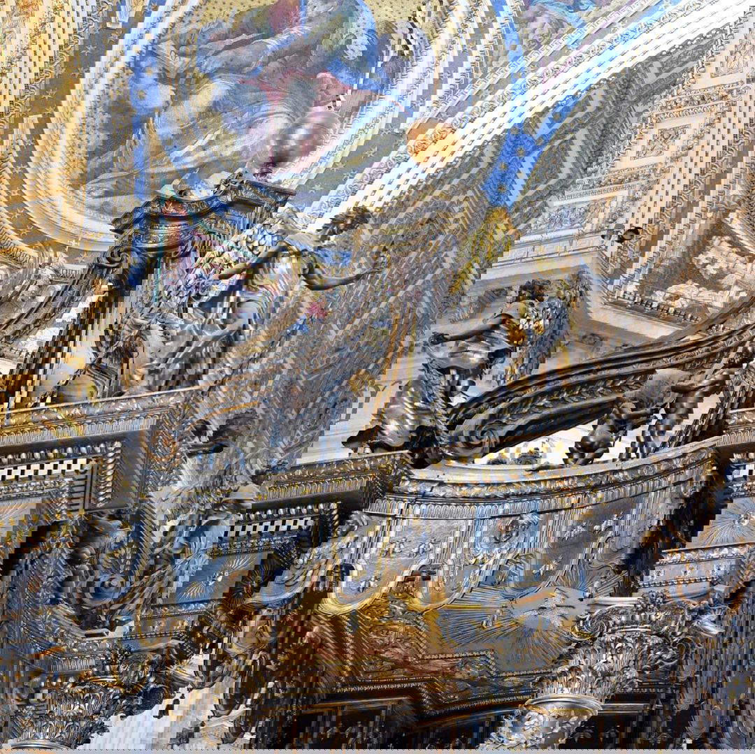 San Pedro Baldachin, dettagli. Foto: Basilica Papale di San Pietro San Pedro Baldachin, dettagli. Foto: Basilica Papale di San Pietro