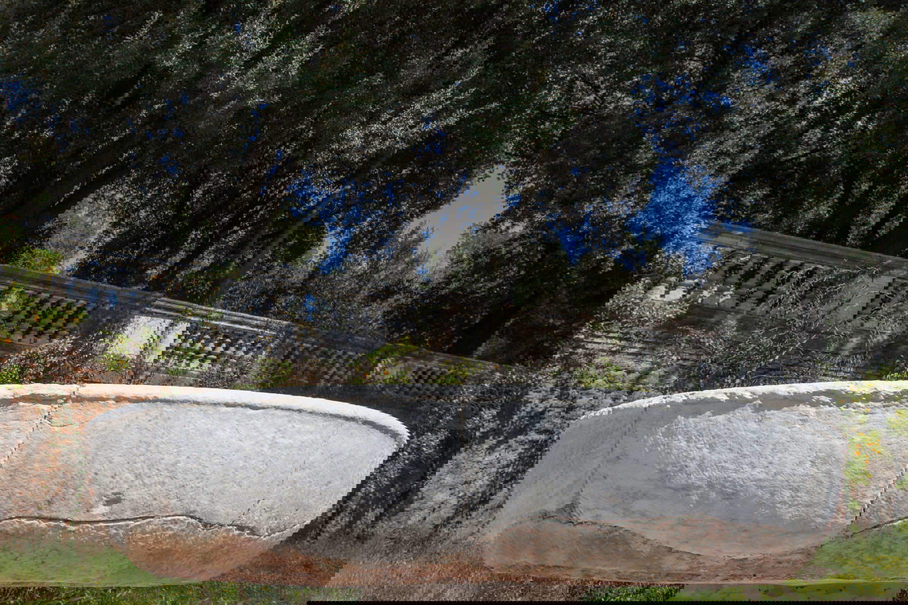 Restoration of dragon exedra and fountain in the Garden of the Hermes at Villa Borghese