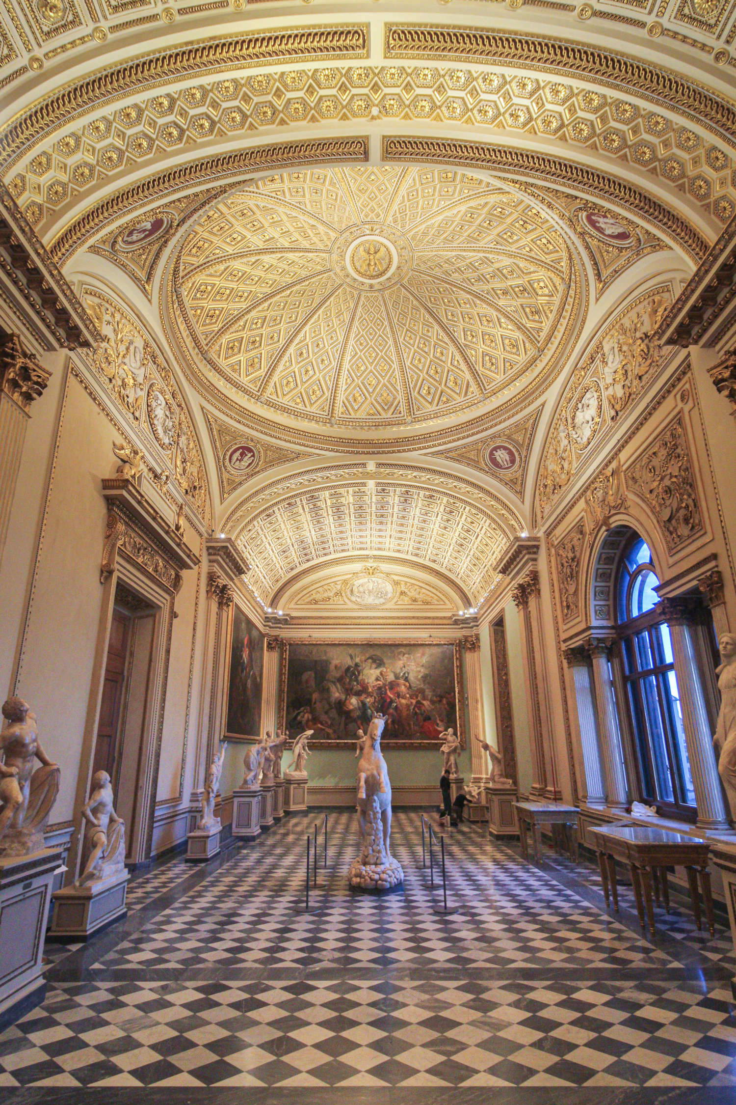 The rearrangement of the Sala della Niobe at the Uffizi.