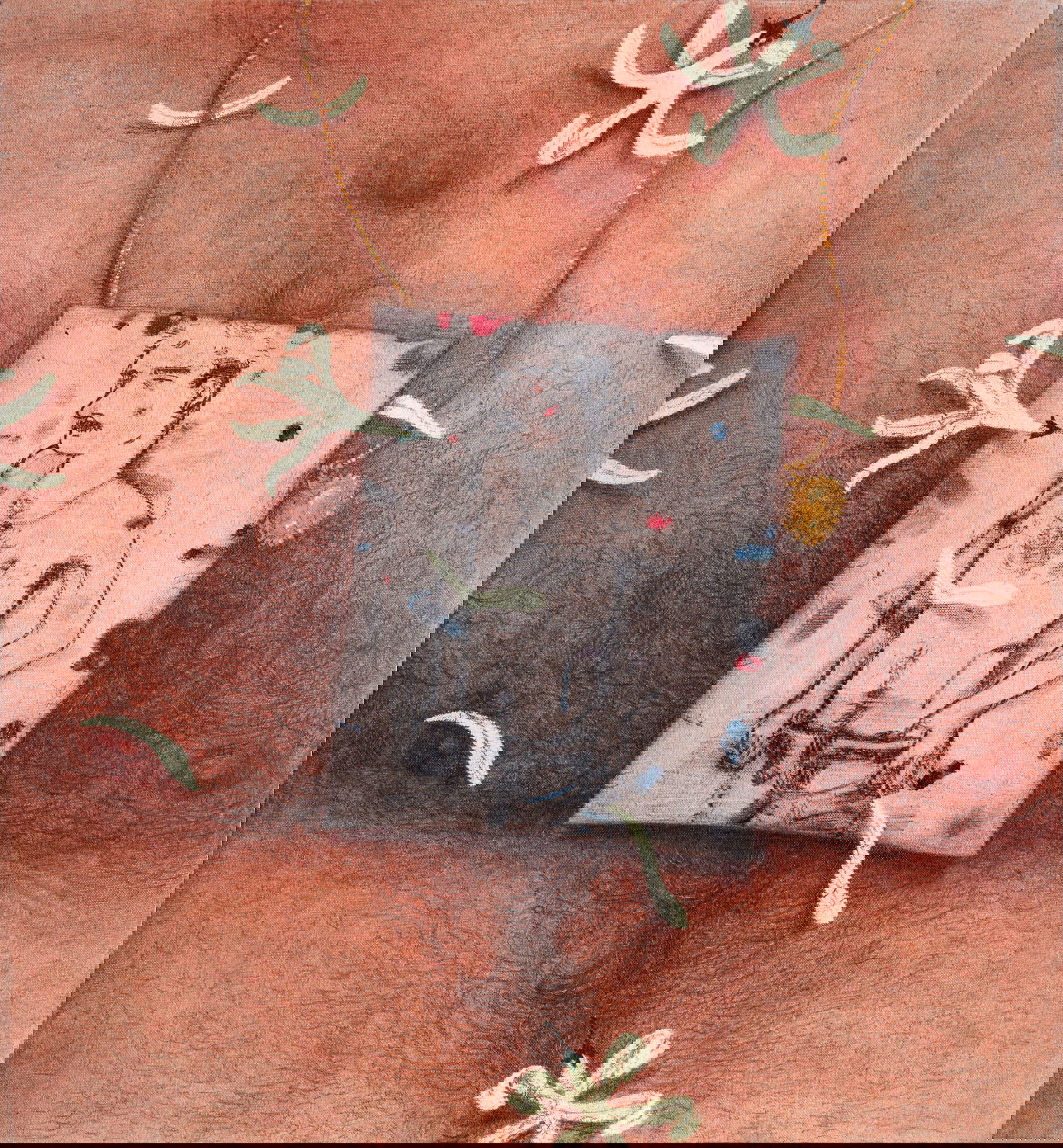 Roberto De Pinto, Will he come, or will he not come? (2024; encaustic, pastels and oil on canvas, 65 x 60 cm) Roberto De Pinto, Will he come, or will he not come? (2024; encaustic, pastels and oil on canvas, 65 x 60 cm)