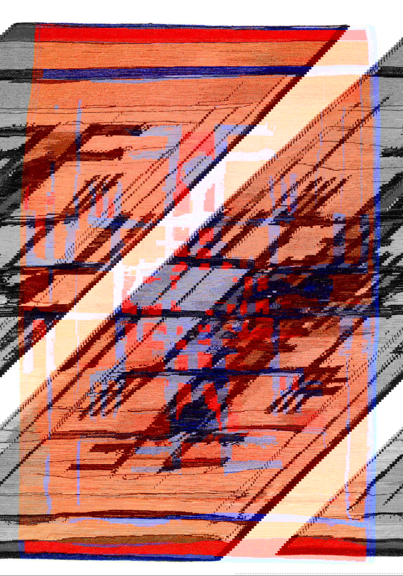 Aldo Rossi y Maria Angela Cubadda (Cooperativa textil de Zeddiani), Impronte nuragiche n.2 (1988; tejido, 300 x 200 cm; Colección Bibanca)