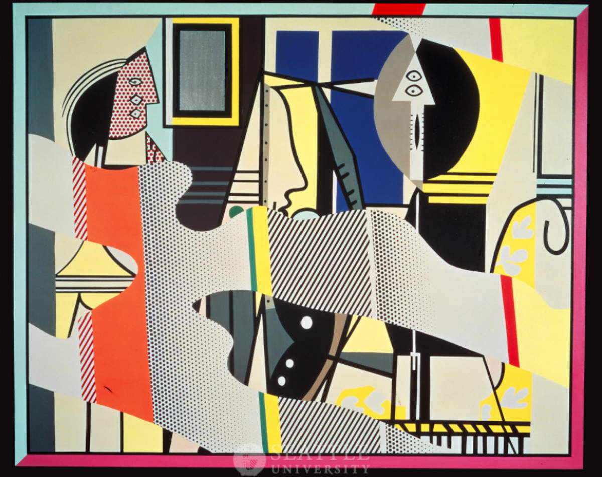 Roy Lichtenstein, Réflexions sur le peintre et le modèle (1990 ; acrylique, huile, crayon sur toile, 198,1 x 243,8 cm) &copy; Estate of Roy Lichtenstein