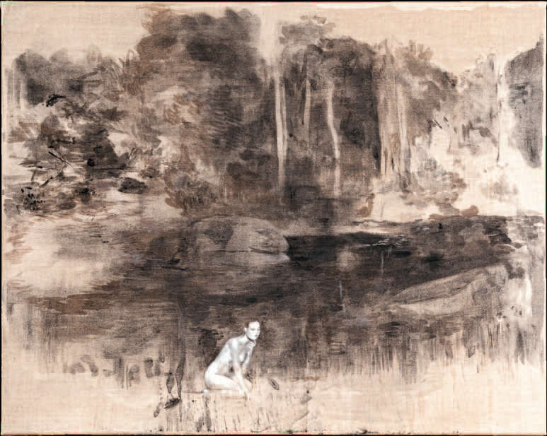 Sawangwongse Yawnghwe, La solitudine della modella ignorata dall'artista (2010; pigmento su tela, 79,5 × 99,5 cm) Sawangwongse Yawnghwe, La solitudine della modella ignorata dall'artista (2010; pigmento su tela, 79,5 × 99,5 cm)