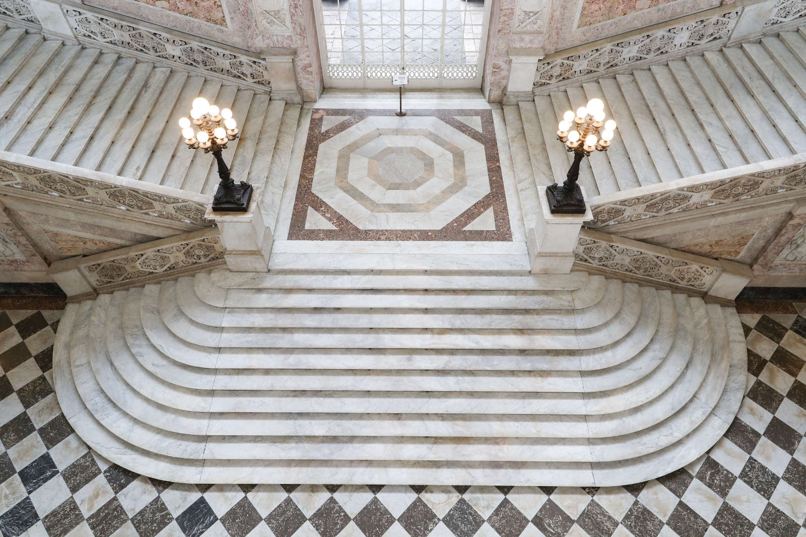 The Scalone d'Onore of the Royal Palace in Naples after restoration The Scalone d'Onore of the Royal Palace in Naples after restoration