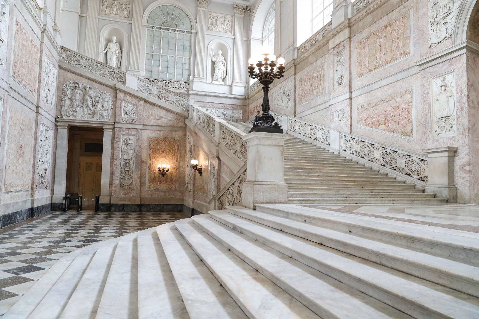 The Scalone d'Onore of the Royal Palace in Naples after restoration The Scalone d'Onore of the Royal Palace in Naples after restoration