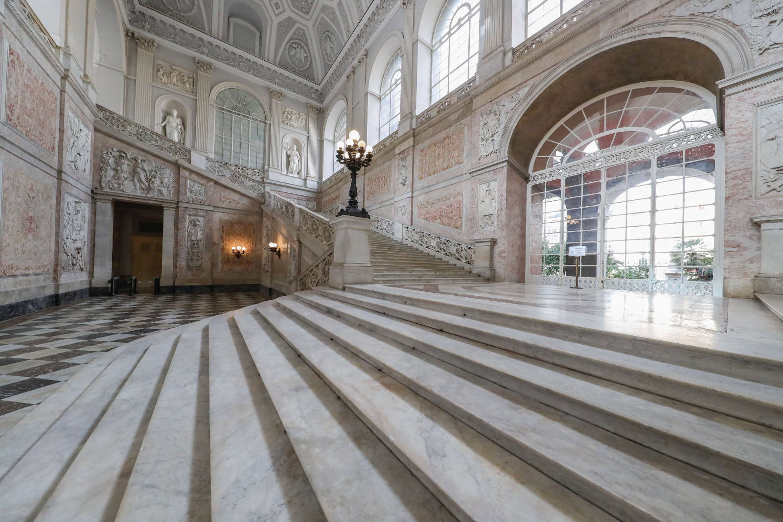 The Scalone d'Onore of the Royal Palace in Naples after restoration The Scalone d'Onore of the Royal Palace in Naples after restoration