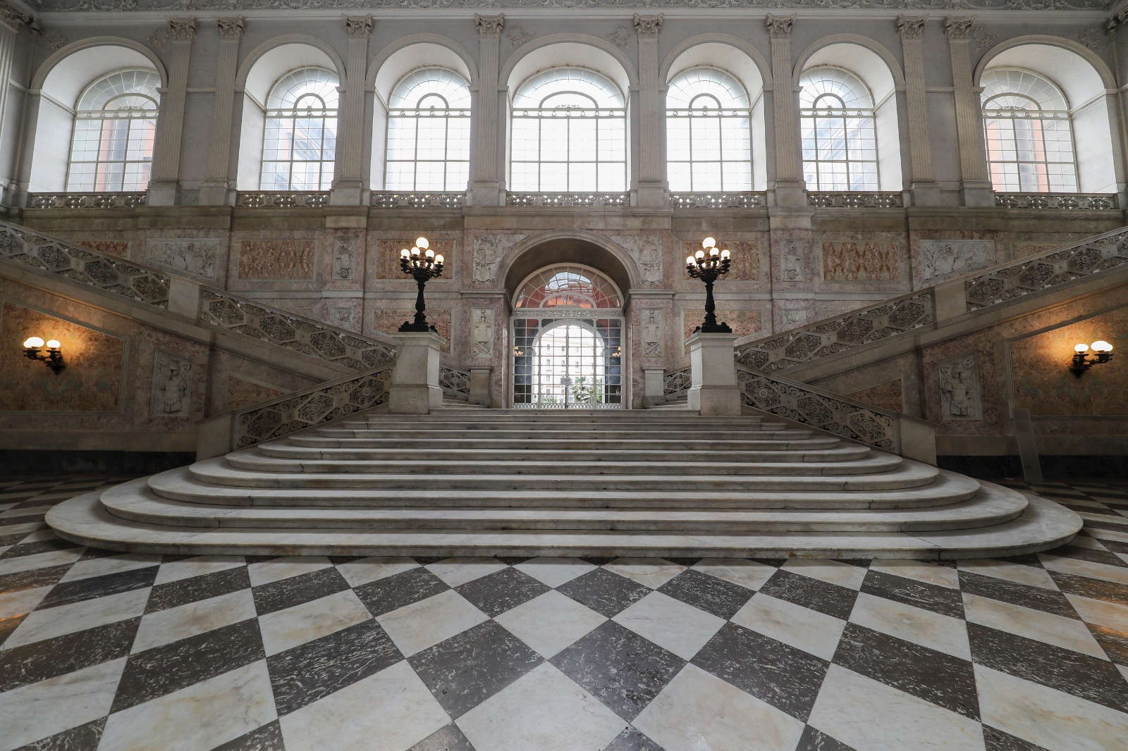 The Scalone d'Onore of the Royal Palace in Naples after restoration The Scalone d'Onore of the Royal Palace in Naples after restoration