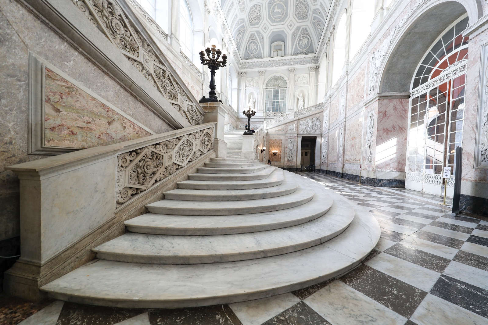 The Scalone d'Onore of the Royal Palace in Naples after restoration The Scalone d'Onore of the Royal Palace in Naples after restoration