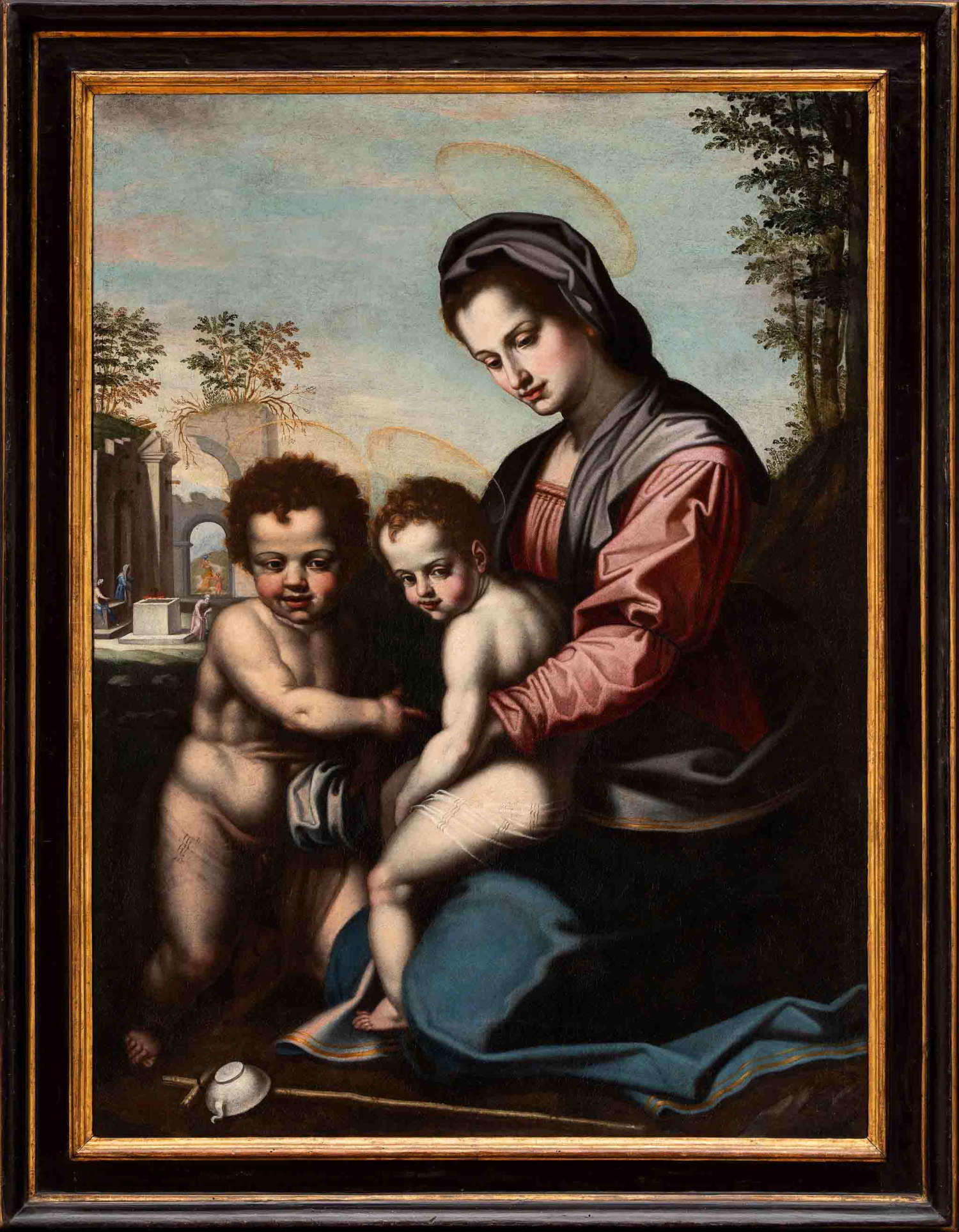École florentine, Vierge à l'enfant avec saint Jean (1550-1560 ; huile sur toile, 135x105 cm ; Prato, Museo di Palazzo Pretorio, inv. 298)