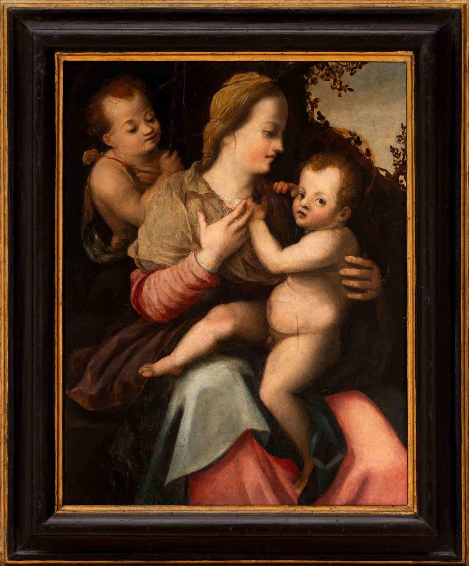 École florentine, Vierge à l'enfant avec saint Jean (seconde moitié du XVIe siècle ; huile sur panneau, 88x72 cm ; Prato, Museo di Palazzo Pretorio, inv. 1184)