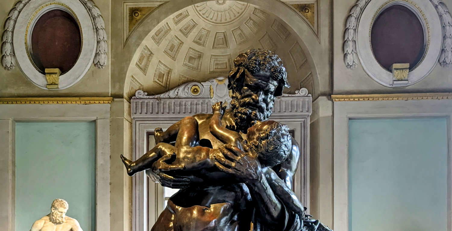 Uffizi, restored Silenus with Bacchus by Jacopo del Duca: it is the first intervention on the work