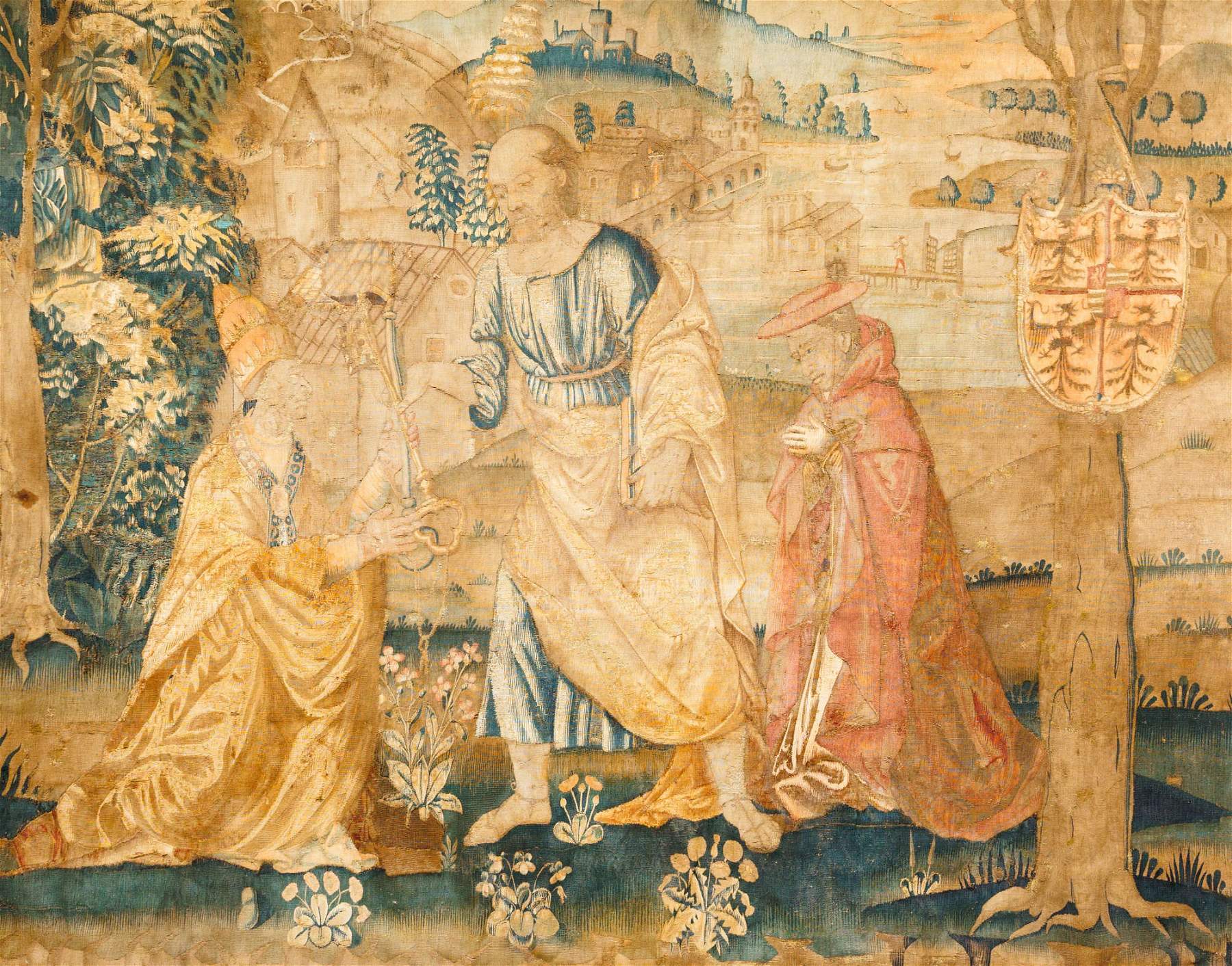 Mantua, ein Coup für den Dogenpalast, der einen bedeutenden Wandteppich aus dem Jahr 1528 für wenig Geld erwirbt