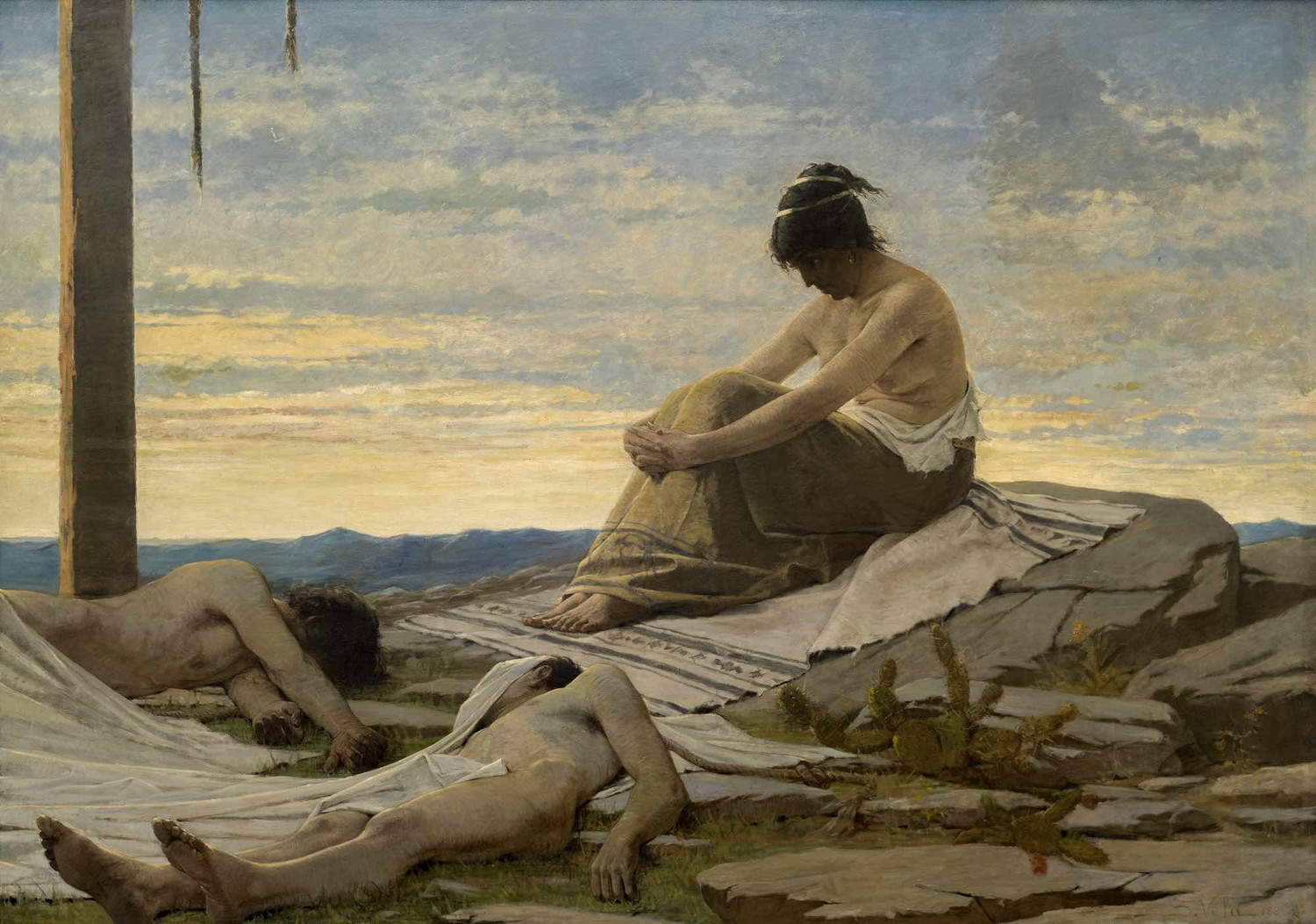 Spartaco Vela, Rispa che protegge il corpo dei figli (1881; olio su tela, 210 x 300 cm; Ligornetto, Museo Vincenzo Vela) © MVV / S. Carsana