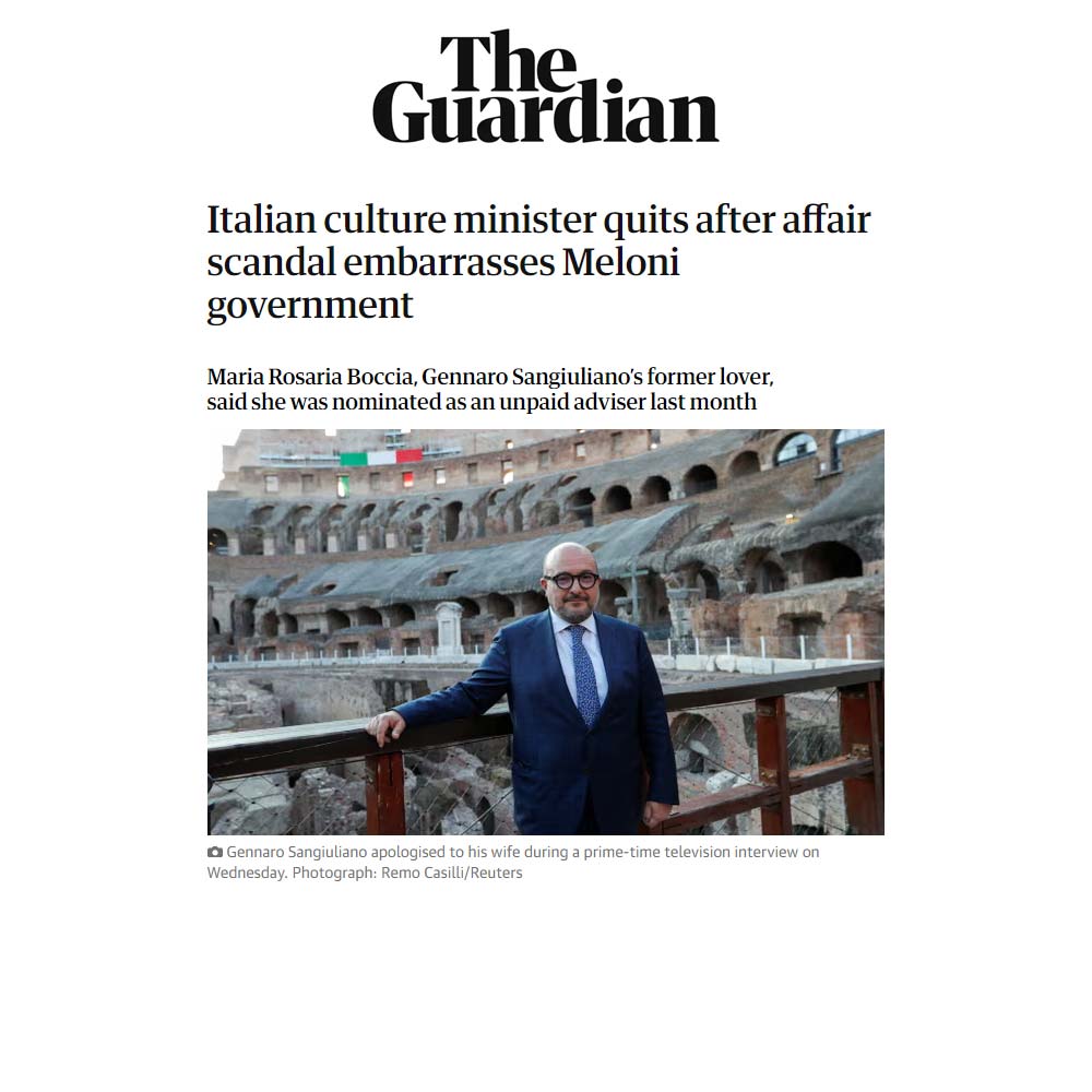 Reazioni della stampa internazionale allo scandalo Sangiuliano-Boccia