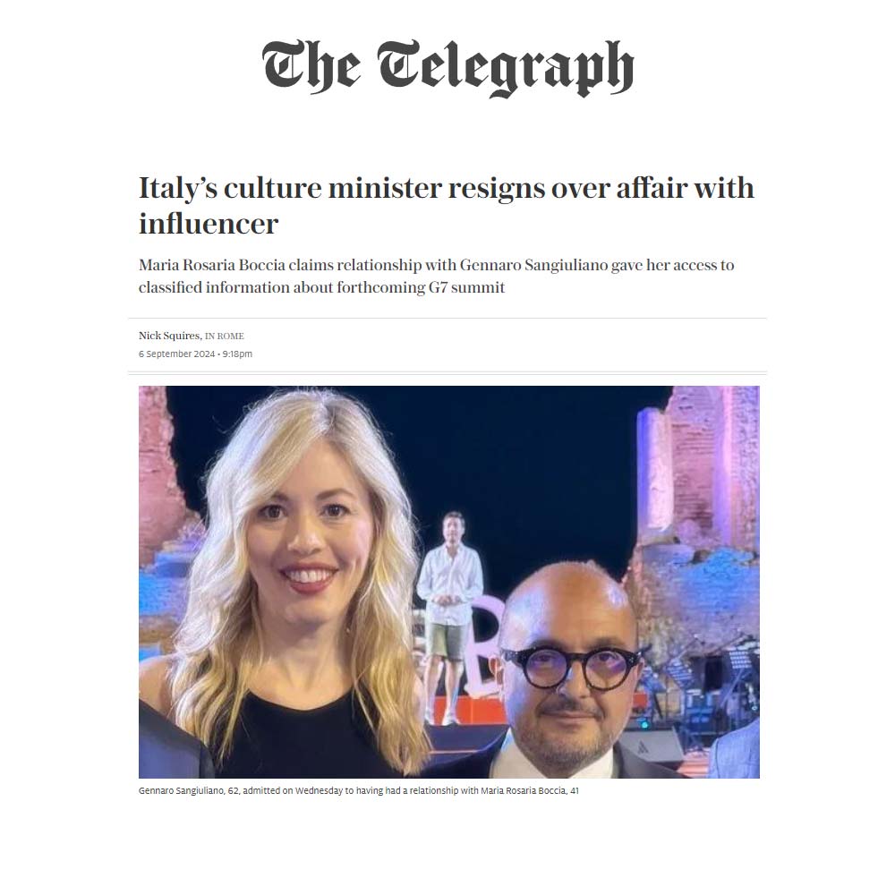 Reazioni della stampa internazionale allo scandalo Sangiuliano-Boccia
