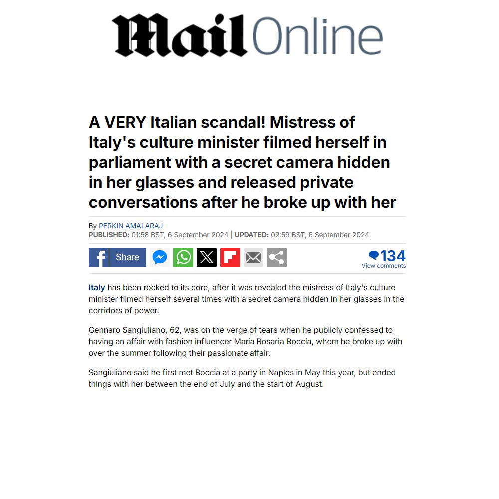 Reazioni della stampa internazionale allo scandalo Sangiuliano-Boccia