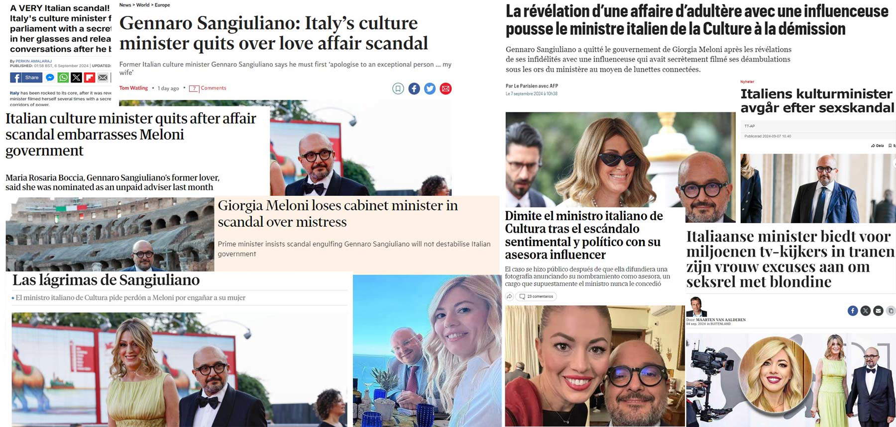 Sangiuliano-Boccia scandal in the world's newspapers: reactions from the international press