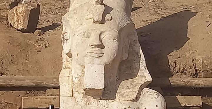 Egypt, upper section of a large statue of Ramses II found