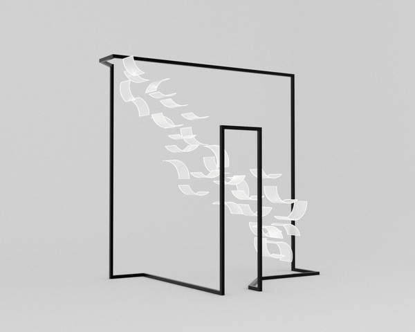 Studio Spagnulo und Partner, Memory in Motion, Lichtinstallation, mit Eisenstruktur, wärmegebogenem Plexiglas und LED-Leuchten. Realisiert in Zusammenarbeit mit Panzeri Studio Spagnulo und Partner, Memory in Motion, Lichtinstallation, mit Eisenstruktur, wärmegebogenem Plexiglas und LED-Leuchten. Realisiert in Zusammenarbeit mit Panzeri