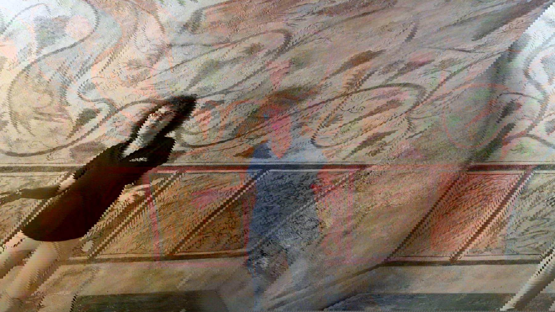 Elena Kogan-Zehavi, who discovered one of the tombs, inside the tombs after their preservation