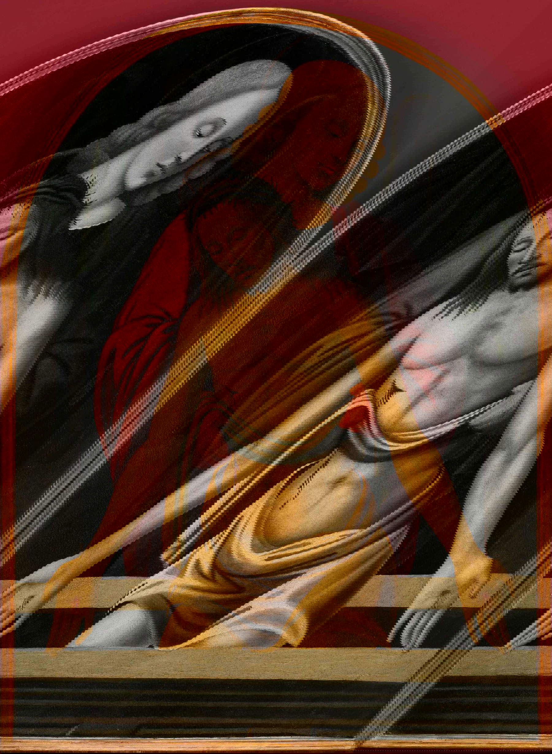 Tommaso di Piero Trombetto (Prato 1464-post 1529), Christ en pitié (1526 ; tempera sur panneau, 110x82 cm ; Prato, Museo di Palazzo Pretorio, inv. 1188)