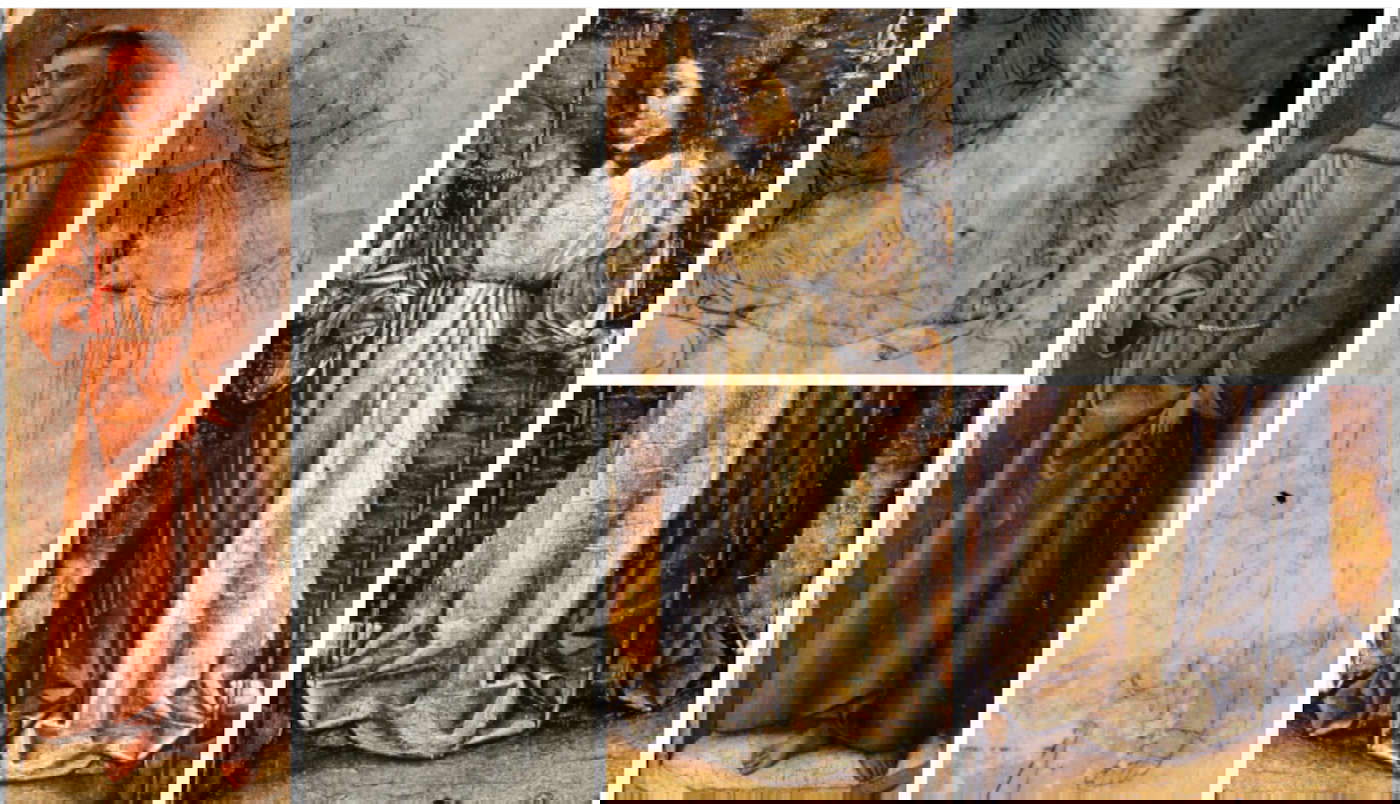 Antonello da Messina (attr.), Beato Raineri, detalle; Autor desconocido, Historias de San Bernardino de Siena, detalle; Antonello da Messina, Visita de los tres ángeles a Abraham, detalle; Autor desconocido, Historias de San Bernardino de Siena, detalle; Antonello da Messina, Visita de los tres ángeles a Abraham, detalle. Antonello da Messina (attr.), Beato Raineri, detalle; Autor desconocido, Historias de San Bernardino de Siena, detalle; Antonello da Messina, Visita de los tres ángeles a Abraham, detalle; Autor desconocido, Historias de San Bernardino de Siena, detalle; Antonello da Messina, Visita de los tres ángeles a Abraham, detalle.