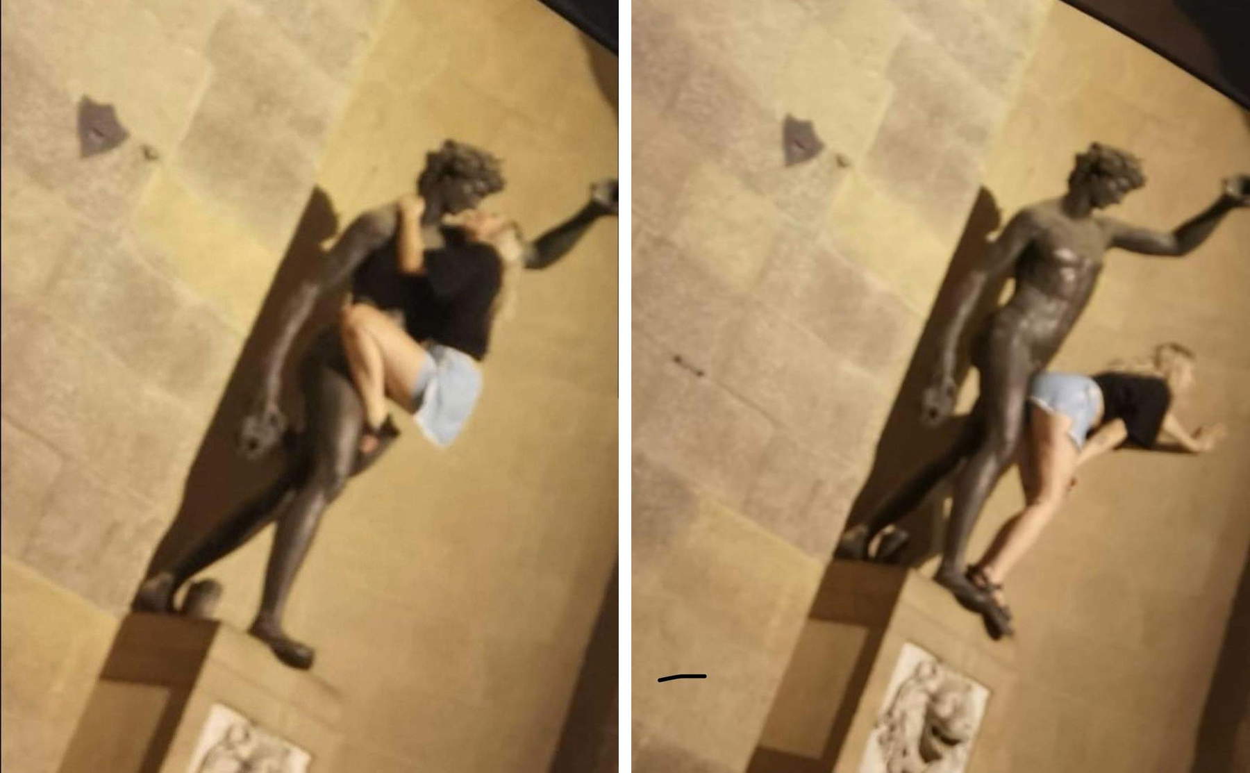 Florence, tourist mimics sexual intercourse with the Fountain of Bacchus 