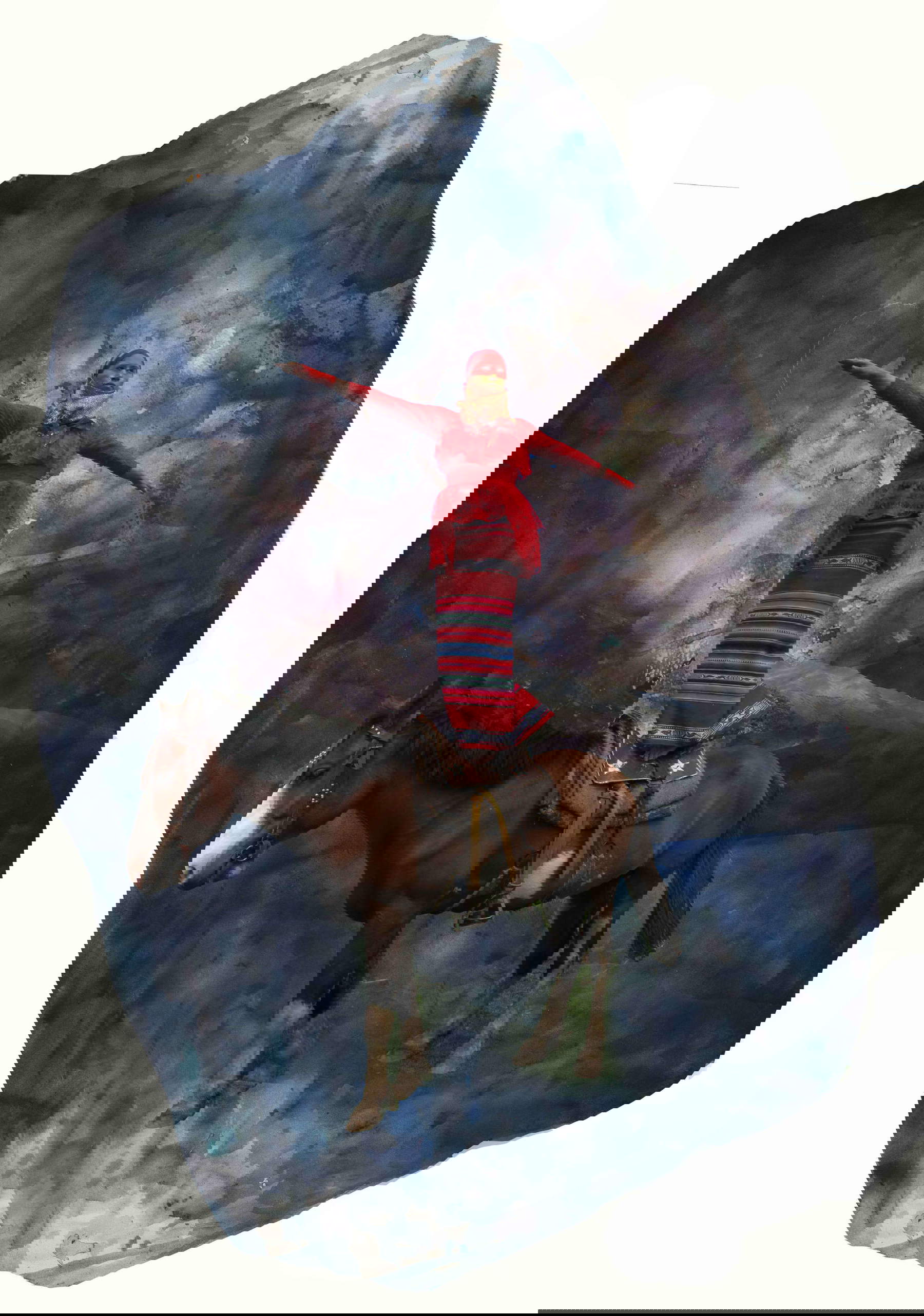 Valeria Montti Colque, Piedra Volcano (2024; collage digitale su carta). Su concessione dell'artista Valeria Montti Colque, Piedra Volcano (2024; collage digitale su carta). Su concessione dell'artista