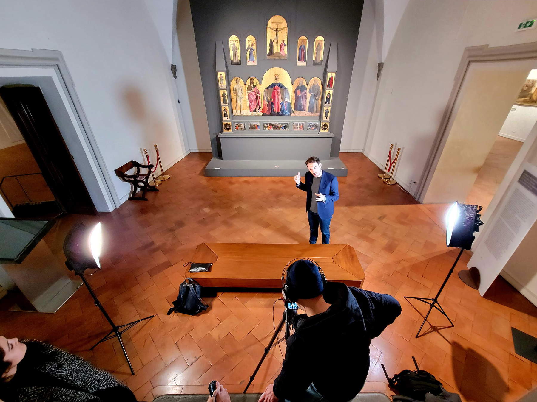 Jacopo Veneziani durante el rodaje