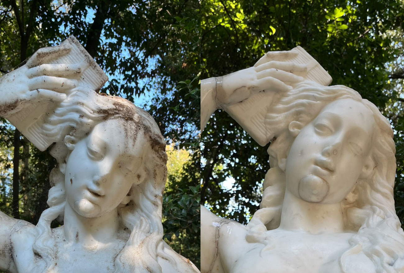 Royal Palace of Caserta, Venus combing her hair in the Old Woods restored