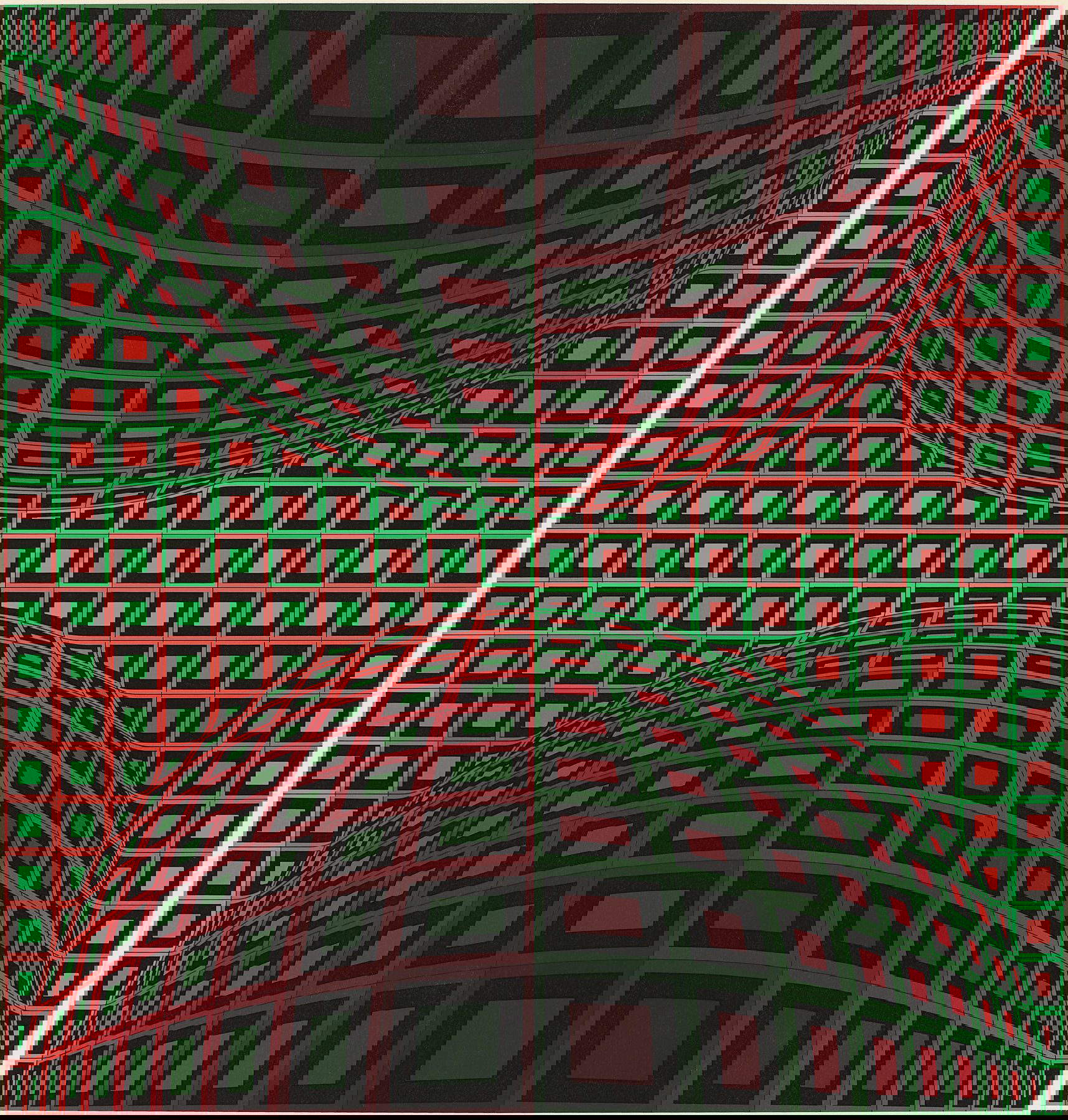 Victor Vasarely, Homok (1977; serigrafía sobre papel, 64,8 x 64,8 cm) Victor Vasarely, Homok (1977; serigrafía sobre papel, 64,8 x 64,8 cm)