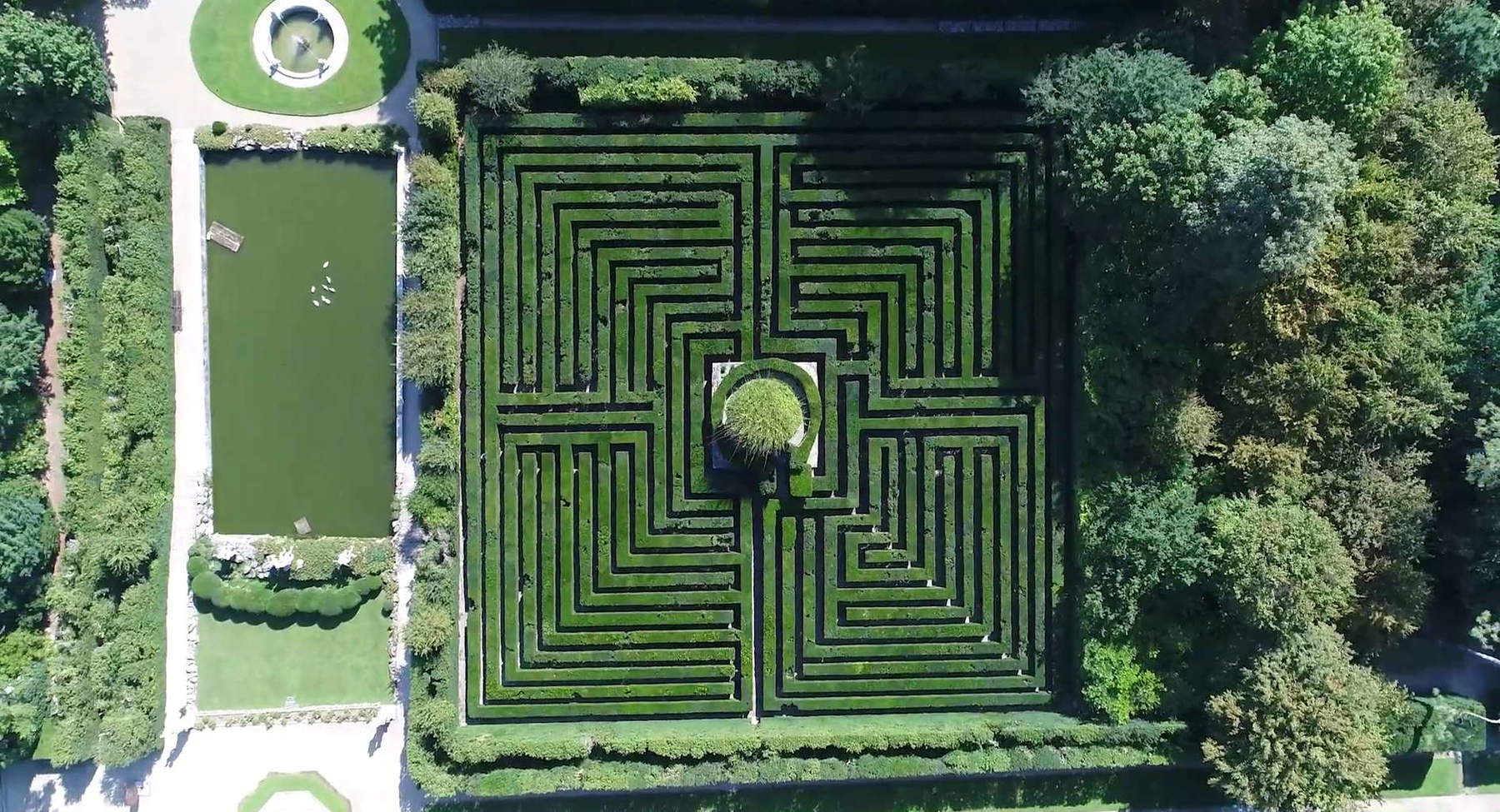 At the garden of Villa Barbarigo, in the world's oldest maze of greenery.