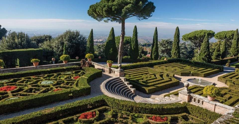 Un labyrinthe qui n'en est pas un : le jardin de la Villa Barberini à Castel Gandolfo