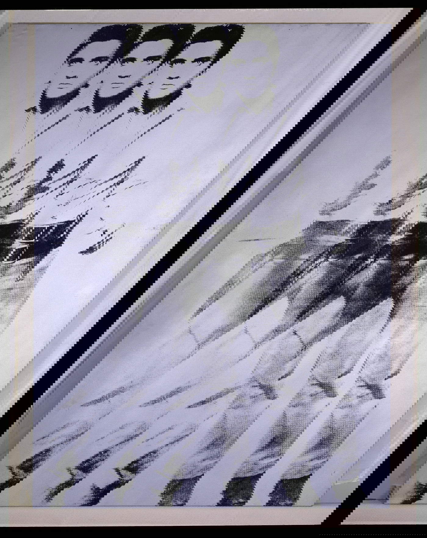 Andy Warhol, Triple Elvis (1963; acrylic, screen-printed ink on canvas, 208 x 152 cm; Luigi and Peppino Agrati Collection - Intesa Sanpaolo) © Foto Luca Carrà, Milan © The Andy Warhol Foundation for the Visual Arts, Inc. by SIAE 2024