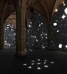 Florence, flowers and starry skies in a large video installation in the Sala d'Arme at Palazzo Vecchio