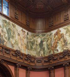 Realizzate riprese aeree con droni del fregio di Giulio Aristide Sartorio nell'Aula di Montecitorio